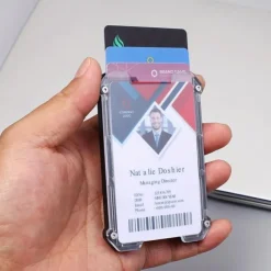 Retractable Heavy Duty Badge Reels With ID Badge Holder Tactical Id Card Holder Vertical Id Holder With Carabiner Keychain Badge Reel