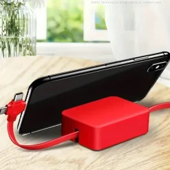 Retractable 3-in-1 Data Cable for Android Apple TYPE-C Charging Storage Cable