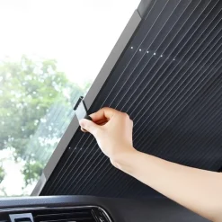 Retractable Windshield Sun Shade for Car Large Sun Visor Protector Blocks 99% UV Rays Sun-shading and Heat-Insulating Car Sun-shield Cover for Car Front Sunshade