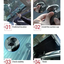 Retractable Windshield Sun Shade for Car Large Sun Visor Protector Blocks 99% UV Rays Sun-shading and Heat-Insulating Car Sun-shield Cover for Car Front Sunshade