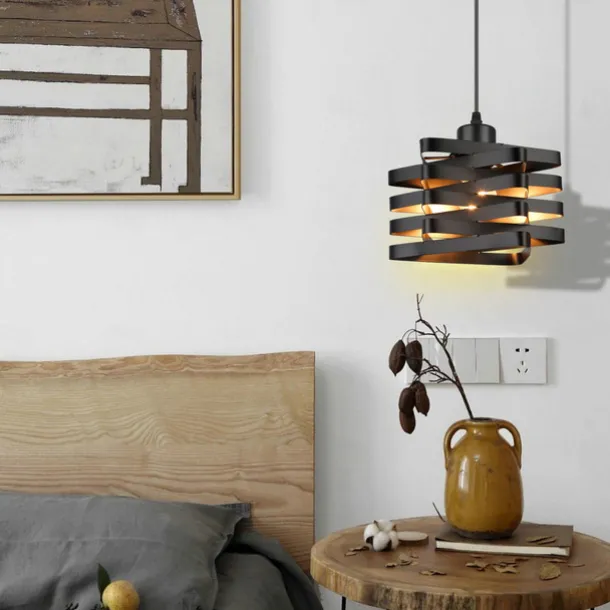 Retro Industrial Style Pendant Light Creative Height Adjustable Metal Hanging Lamp E27 Screw Single-head Chandelier 110-240V