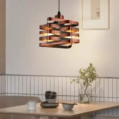 Retro Industrial Style Pendant Light Creative Height Adjustable Metal Hanging Lamp E27 Screw Single-head Chandelier 110-240V