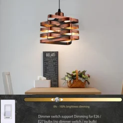 Retro Industrial Style Pendant Light Creative Height Adjustable Metal Hanging Lamp E27 Screw Single-head Chandelier 110-240V