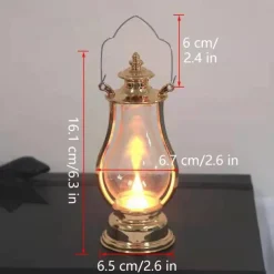 Retro Kerosene Lantern Light Christmas Decorations LED Copper Wire Lamp Creative Candle Lamp Home Decor Halloween Decoration Night Light Portable Lantern