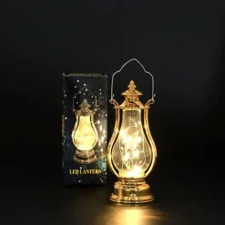 Retro Kerosene Lantern Light Christmas Decorations LED Copper Wire Lamp Creative Candle Lamp Home Decor Halloween Decoration Night Light Portable Lantern