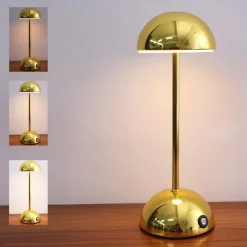 Retro Metal Desk Lamp - Wireless USB Charging Touch Bedside Light for Home Living Bedroom 1PC