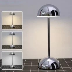 Retro Metal Desk Lamp - Wireless USB Charging Touch Bedside Light for Home Living Bedroom 1PC