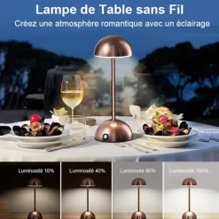 Retro Metal Desk Lamp - Wireless USB Charging Touch Bedside Light for Home Living Bedroom 1PC