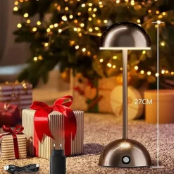 Retro Metal Desk Lamp - Wireless USB Charging Touch Bedside Light for Home Living Bedroom 1PC