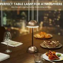 Retro Metal Desk Lamp - Wireless USB Charging Touch Bedside Light for Home Living Bedroom 1PC