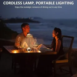 Retro Metal Desk Lamp - Wireless USB Charging Touch Bedside Light for Home Living Bedroom 1PC