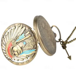 Retro Pocket Watches For Men Chief Series Steampunk Vintage Quartz Pocket FOB Watch Exquisite Necklace Unisex Gifts Half Hunter