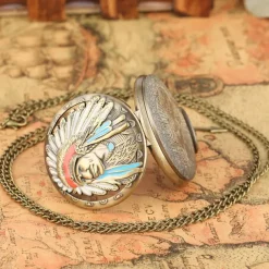 Retro Pocket Watches For Men Chief Series Steampunk Vintage Quartz Pocket FOB Watch Exquisite Necklace Unisex Gifts Half Hunter