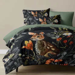 Retro Rainforest Rabbit Duvet Cover Set 2-piece Set 3-piece Set Lightweight Soft Short Plush Set Thick Feather Square Bed
