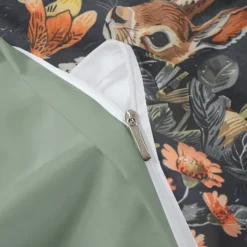 Retro Rainforest Rabbit Duvet Cover Set 2-piece Set 3-piece Set Lightweight Soft Short Plush Set Thick Feather Square Bed