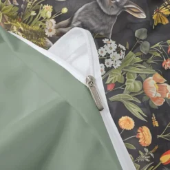 Retro Rainforest Rabbit Duvet Cover Set 2-piece Set 3-piece Set Lightweight Soft Short Plush Set Thick Feather Square Bed