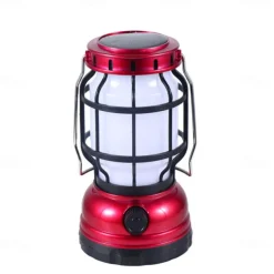 Retro Solar Camping Lights Portable Lantern Dimming Rechargeable LED Hanging Lights Power Bank Travel Tents Camp Supplies