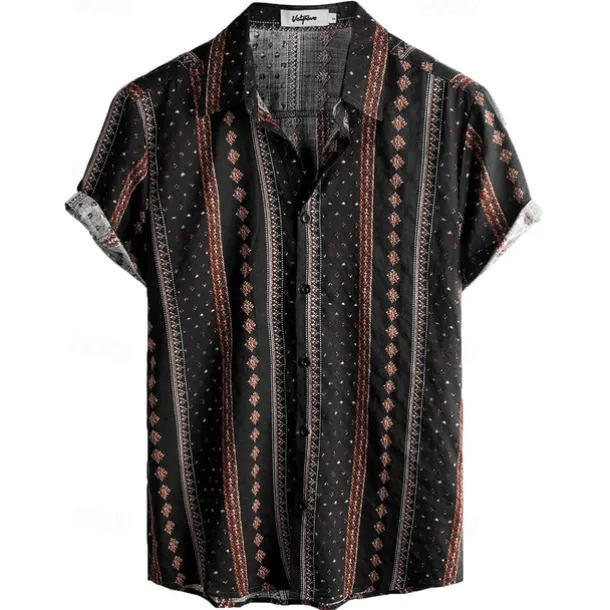 Retro Vintage Boho 1970s Shirt Hawaiian Shirts Hippie Tribal Ethnic Fancy Dress Men's Halloween Carnival Music Festival Beach Vacation Wear Retro Theme Party Adults' Shirt