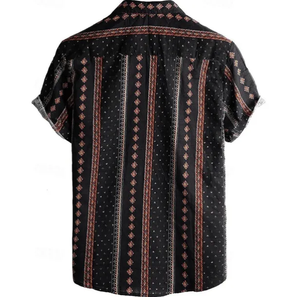 Retro Vintage Boho 1970s Shirt Hawaiian Shirts Hippie Tribal Ethnic Fancy Dress Men's Halloween Carnival Music Festival Beach Vacation Wear Retro Theme Party Adults' Shirt