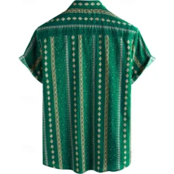 Retro Vintage Boho 1970s Shirt Hawaiian Shirts Hippie Tribal Ethnic Fancy Dress Men's Halloween Carnival Music Festival Beach Vacation Wear Retro Theme Party Adults' Shirt