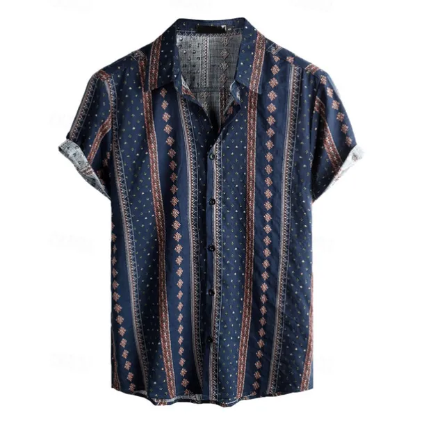 Retro Vintage Boho 1970s Shirt Hawaiian Shirts Hippie Tribal Ethnic Fancy Dress Men's Halloween Carnival Music Festival Beach Vacation Wear Retro Theme Party Adults' Shirt