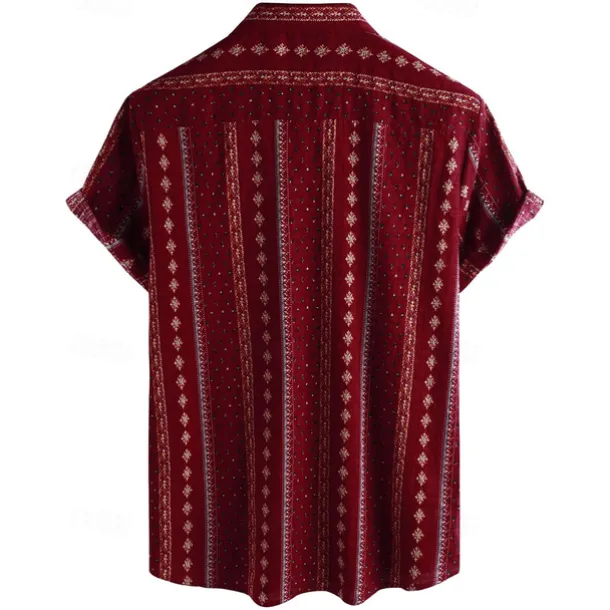 Retro Vintage Boho 1970s Shirt Hawaiian Shirts Hippie Tribal Ethnic Fancy Dress Men's Halloween Carnival Music Festival Beach Vacation Wear Retro Theme Party Adults' Shirt