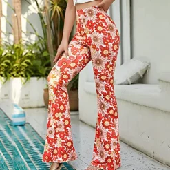 Retro Vintage Boho 1970s Trousers Bell Bottom Pants Flared Trousers Wide Leg Pants Hippie Women's Pride Parade Pride Month Adults' Pants