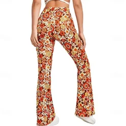 Retro Vintage Boho 1970s Trousers Bell Bottom Pants Flared Trousers Wide Leg Pants Hippie Women's Pride Parade Pride Month Adults' Pants
