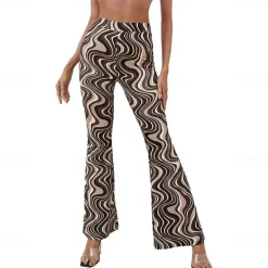 Retro Vintage Boho 1970s Trousers Bell Bottom Pants Flared Trousers Wide Leg Pants Hippie Women's Pride Parade Pride Month Adults' Pants