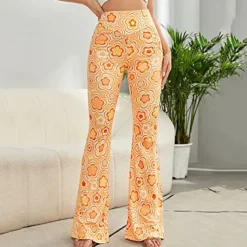Retro Vintage Boho 1970s Trousers Bell Bottom Pants Flared Trousers Wide Leg Pants Hippie Women's Pride Parade Pride Month Adults' Pants