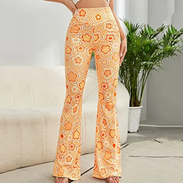 Retro Vintage Boho 1970s Trousers Bell Bottom Pants Flared Trousers Wide Leg Pants Hippie Women's Pride Parade Pride Month Adults' Pants