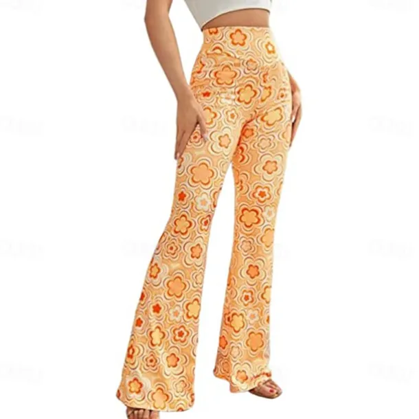 Retro Vintage Boho 1970s Trousers Bell Bottom Pants Flared Trousers Wide Leg Pants Hippie Women's Pride Parade Pride Month Adults' Pants