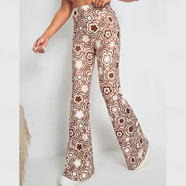 Retro Vintage Boho 1970s Trousers Bell Bottom Pants Flared Trousers Wide Leg Pants Hippie Women's Pride Parade Pride Month Adults' Pants