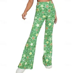 Retro Vintage Boho 1970s Trousers Bell Bottom Pants Flared Trousers Wide Leg Pants Hippie Women's Pride Parade Pride Month Adults' Pants