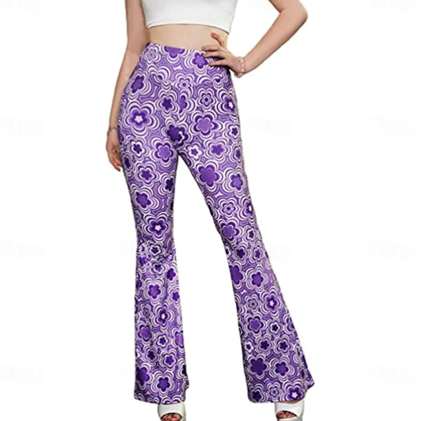 Retro Vintage Boho 1970s Trousers Bell Bottom Pants Flared Trousers Wide Leg Pants Hippie Women's Pride Parade Pride Month Adults' Pants