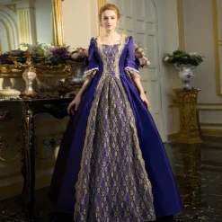 Retro Vintage Gothic Medieval Masquerade Christmas Dress Prom Dress Princess Shakespeare Solid Color Ball Gown Fancy Dress Women's Royal Halloween Carnival New Year Party Evening Party Party