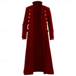 Retro Vintage Medieval Coat Trench Coat Plague Doctor Priest Solid Color Fancy Dress Men's Steampunk Halloween Carnival Masquerade Party / Evening Stage Adults' Coat