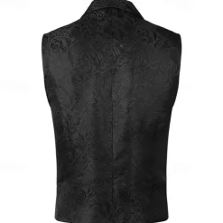 Retro Vintage Medieval Renaissance Coat Waistcoat Prince Knight Ritter Nobleman Jacquard Fancy Dress Men's Steampunk Adults' waistcoat