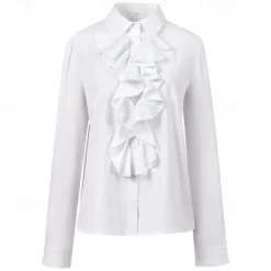 Retro Vintage Medieval Renaissance Blouse / Shirt Princess Vampire Pirate Solid Colored Fancy Dress Women's Pirate Royal Steampunk Masquerade Adults' Blouses