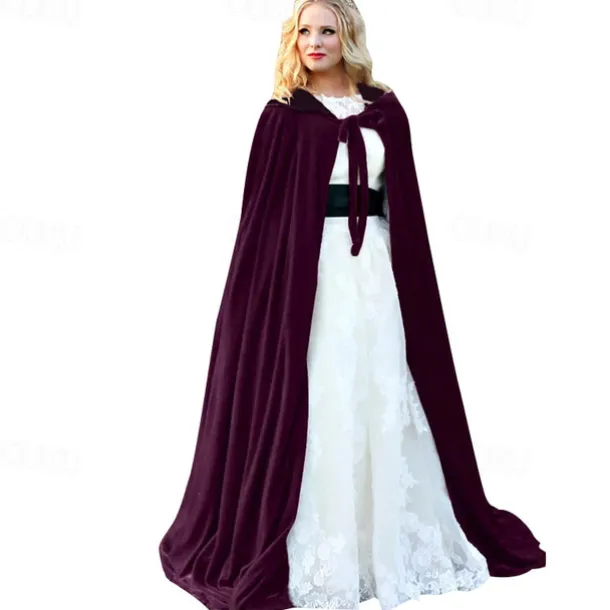 Retro Vintage Medieval Renaissance Cape Cloak Witch Viking Outlander Fancy Dress Women's Celtic Viking Fantasy Carnival Masquerade Performance Kid's Adults' Cloak Cap