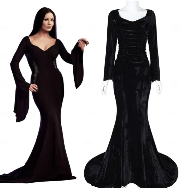 Retro Vintage Punk & Gothic Steampunk Dress Mermaid Dresses Plus Size Normal Witch Morticia Addams Fancy Dress Women's Girls' Fantasy Walpurgis Night Halloween Carnival Masquerade Party / Evening