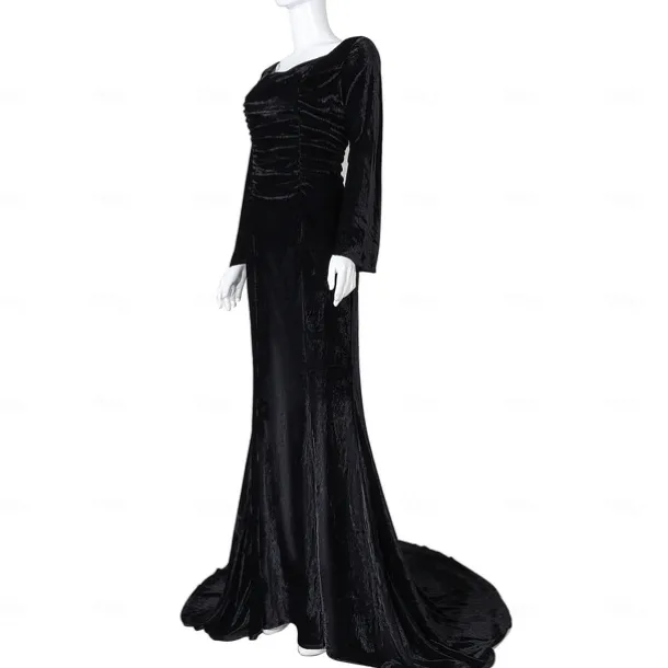 Retro Vintage Punk & Gothic Steampunk Dress Mermaid Dresses Plus Size Normal Witch Morticia Addams Fancy Dress Women's Girls' Fantasy Walpurgis Night Halloween Carnival Masquerade Party / Evening