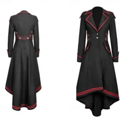 Retro Vintage Punk & Gothic Medieval Coat Masquerade Witch Fancy Dress Women's Fantasy Steampunk Walpurgis Night Masquerade Party / Evening Adults' Coat