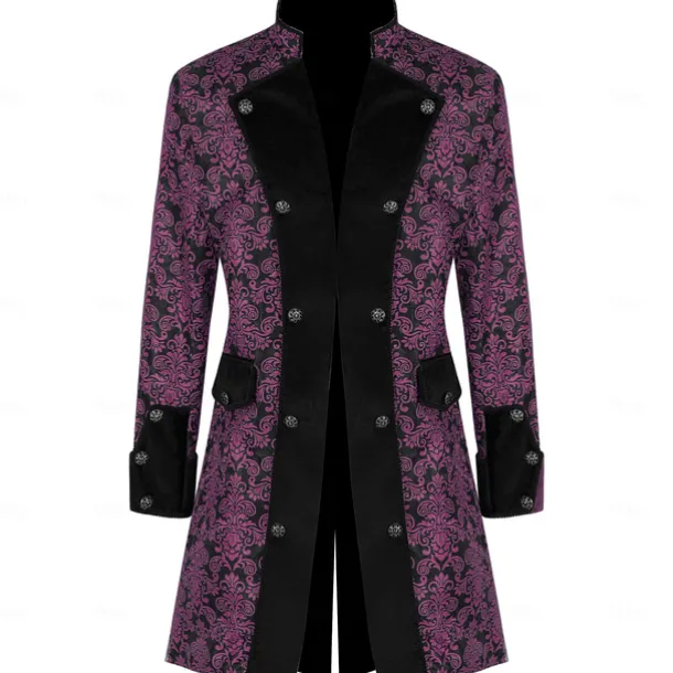 Retro Vintage Punk & Gothic Medieval Cosplay Costume Cloak Tuxedo Vampire Gentleman Fancy Dress Men's Pirate Royal Steampunk Halloween Carnival Masquerade Party / Evening Adults' Coat