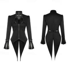 Retro Vintage Punk & Gothic Steampunk Coat Masquerade Tuxedo Vampire Plague Doctor Lace Fancy Dress Women's Halloween Carnival Masquerade Party Halloween Adults' Coat