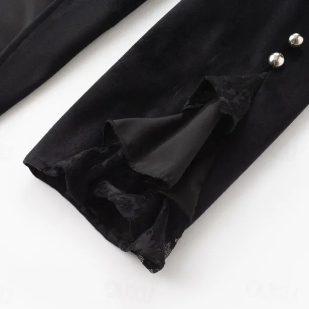 Retro Vintage Punk & Gothic Steampunk Coat Masquerade Tuxedo Vampire Plague Doctor Lace Fancy Dress Women's Halloween Carnival Masquerade Party Halloween Adults' Coat