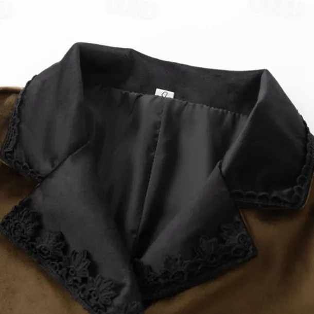 Retro Vintage Punk & Gothic Steampunk Coat Masquerade Tuxedo Vampire Plague Doctor Lace Fancy Dress Women's Halloween Carnival Masquerade Party Halloween Adults' Coat