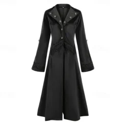 Retro Vintage Punk & Gothic Steampunk Coat Masquerade Tuxedo Vampire Plague Doctor Lace Fancy Dress Women's Halloween Carnival Masquerade Party Halloween Adults' Coat