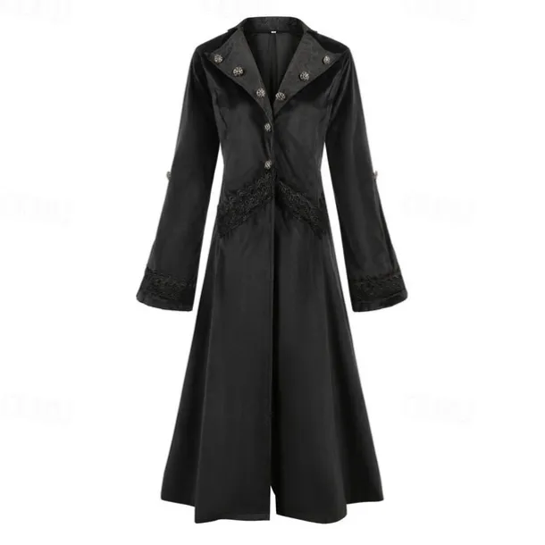 Retro Vintage Punk & Gothic Steampunk Coat Masquerade Tuxedo Vampire Plague Doctor Lace Fancy Dress Women's Halloween Carnival Masquerade Party Halloween Adults' Coat