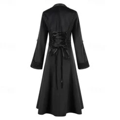 Retro Vintage Punk & Gothic Steampunk Coat Masquerade Tuxedo Vampire Plague Doctor Lace Fancy Dress Women's Halloween Carnival Masquerade Party Halloween Adults' Coat